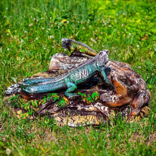 Декоративная крышка для люка "Игуана на солнышке"      