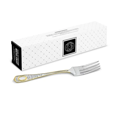 Вилка столовая №1 посеребр. с частичной позолотой