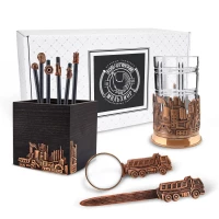 Набор канцелярский "Индустриальный" медный с чернением 11 предметов