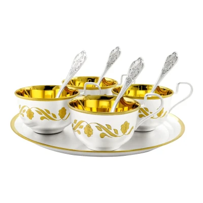 Кофейный набор №11 с ложкой из мельхиора с посеребрением