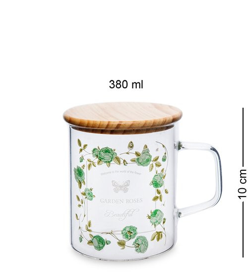 GS- 46/2 Кружка с крышкой "Розовый сад" 380мл