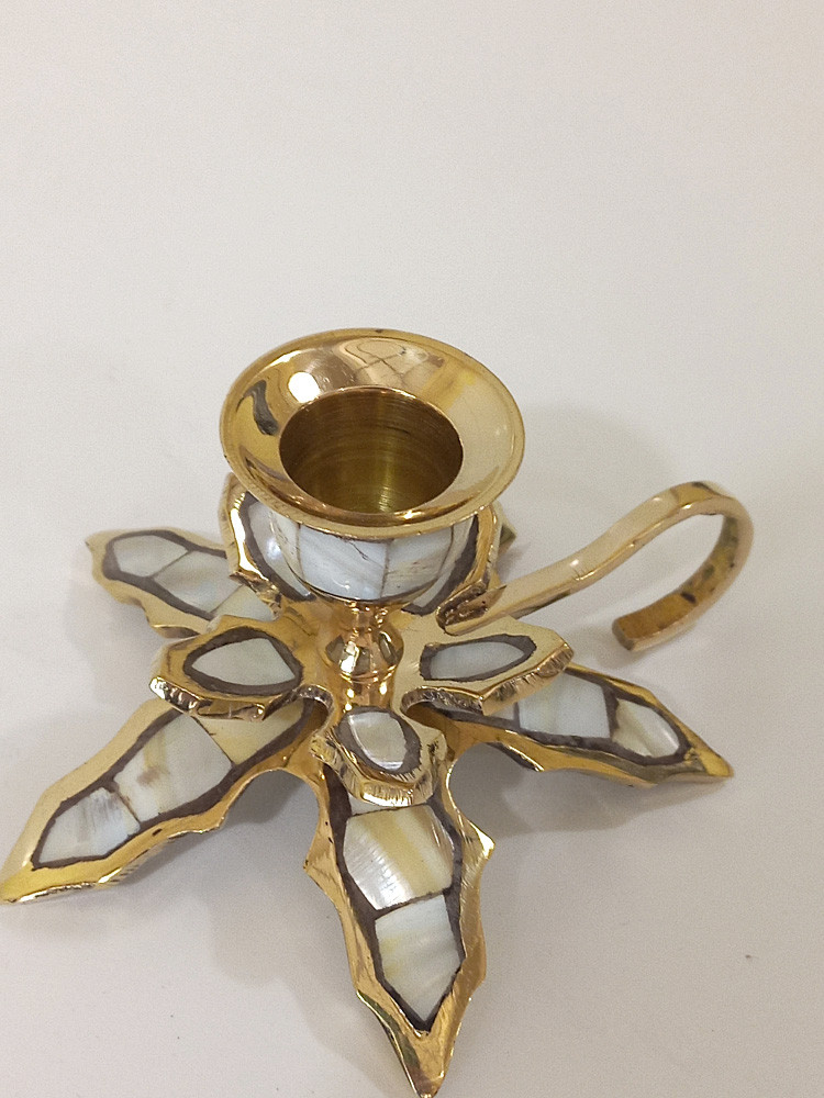 Подсвечник Цветок 1 свеча, с перламутром, 10 см