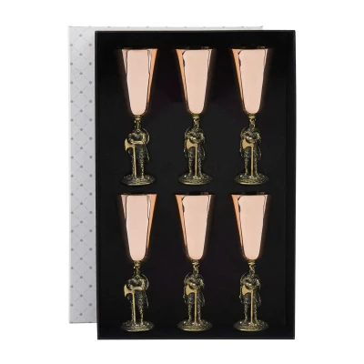 Набор из 6 рюмок "Викинги" медь-латунь с чернением Набор из 6 рюмок "Викинги" медь-латунь с чернением