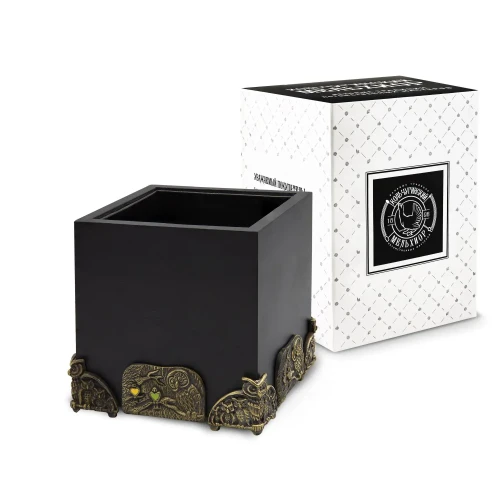 Карандашница "Сова " с эмалью латунная с чернением