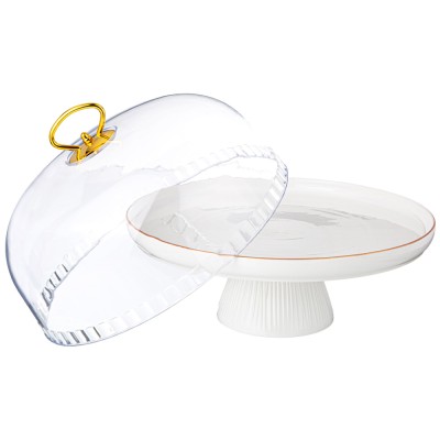 ТОРТОВНИЦА LEFARD "HERBAL" НА НОЖКЕ 28*23,5 СМ С ПЛАСТИКОВОЙ КРЫШКОЙ (КОР=6ШТ.)