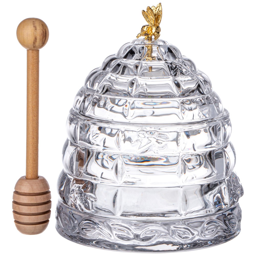 БАНКА ДЛЯ МЕДА С ПАЛОЧКОЙ 280 МЛ. ДИА=11,5 СМ. В=14 СМ. КОЛЛЕКЦИЯ "MUZA" (КОР=8ШТ.)