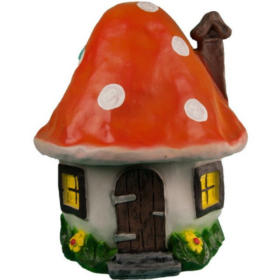 Декоративная садовая фигурка "Гриб-домик с трубой"