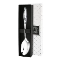 Ложка столовая "Пламя" посеребренная с чернением