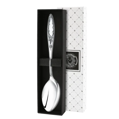 Ложка столовая "Пламя" посеребренная с чернением