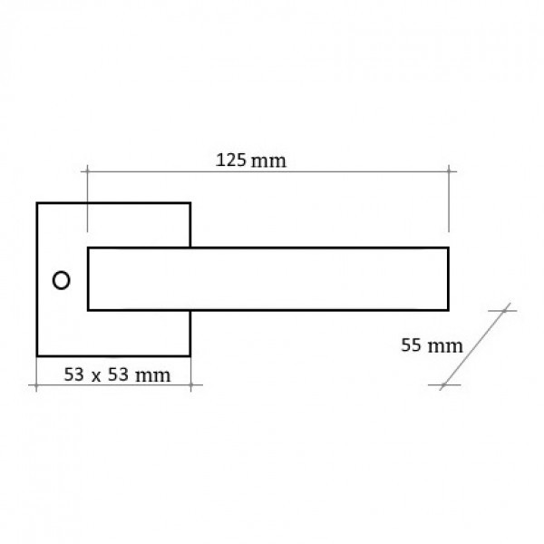 Ручка дверная на квадратной розетке