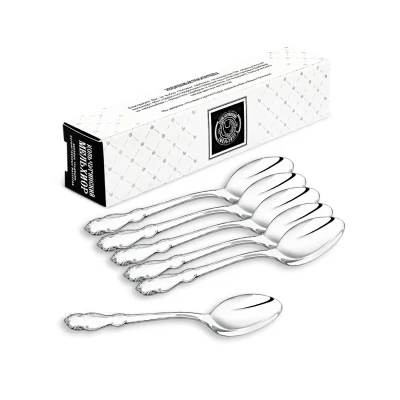 Набор чайных ложек "Лира" посеребренный