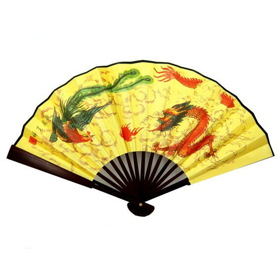 Веер 23х42см дерево, ткань