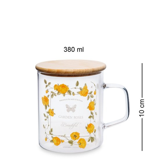 GS- 46/4 Кружка с крышкой "Розовый сад" 380мл