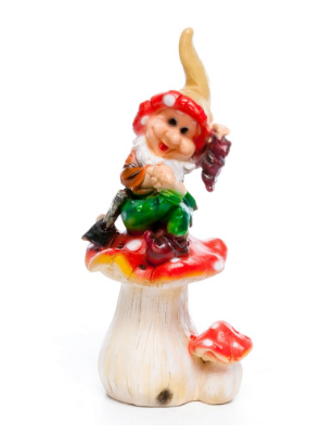 Декоративная садовая фигурка "Гном на мухоморе"