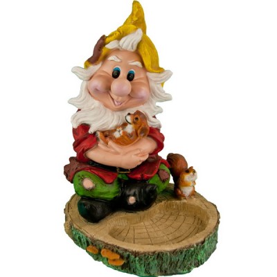 Декоративная кормушка "Гном с белочкой"