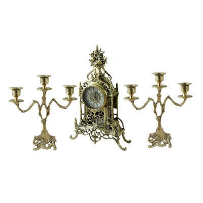 Каминные часы с канделябрами "Летний Сад"