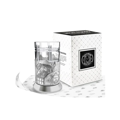 Набор для чая посеребренный "Богатырская застава" Набор для чая посеребренный "Богатырская застава"