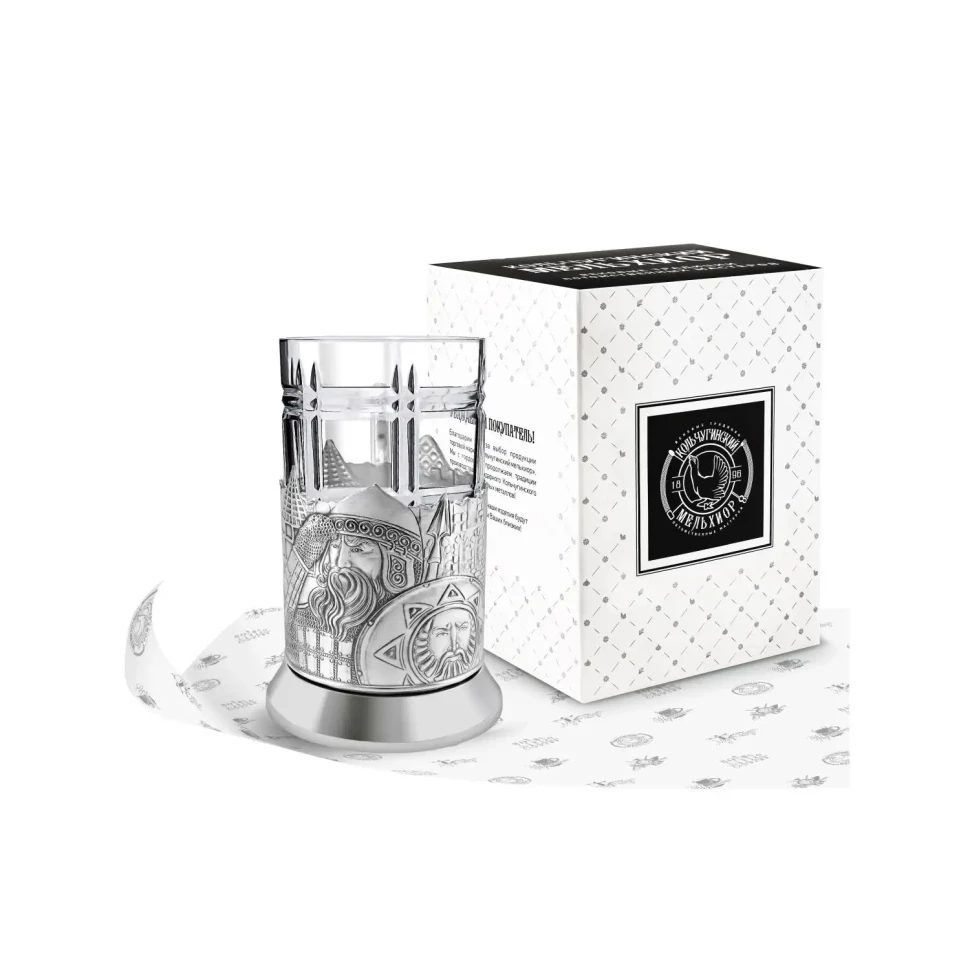 Набор для чая посеребренный "Богатырская застава"