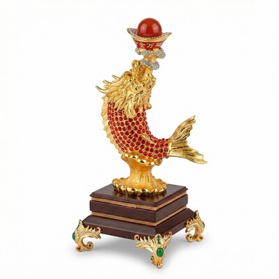 J-26-619(2) Фигура "Рыба с чашей" красная