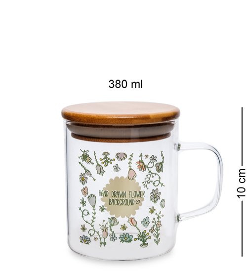 GS- 48/2 Кружка с крышкой "Цветочная фантазия" 380мл