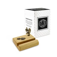 Подставка  для телефона малая "Новогодняя 4" латунная с чернением