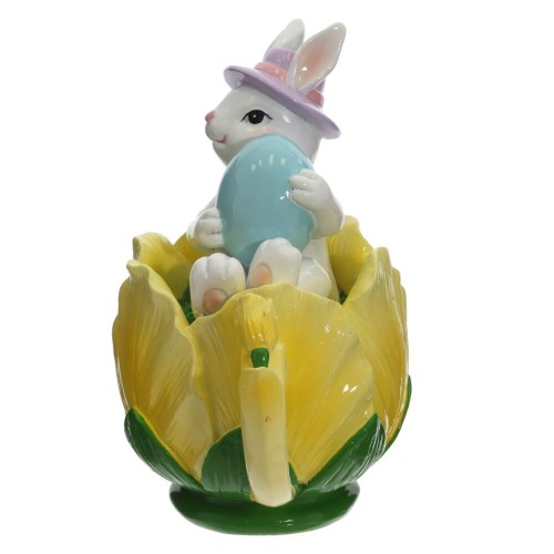 Фигурка декоративная "Заяц в чашке", L10 W7,5 H12,5 см