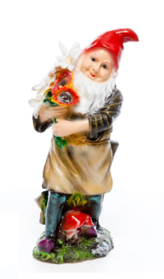 Декоративная садовая фигурка "Гном с цветами"