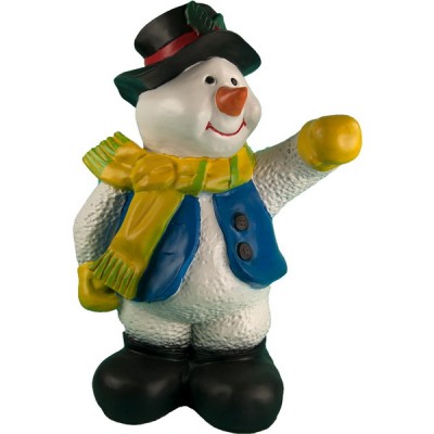 Декоративная садовая фигурка "Снеговик в шарфике"