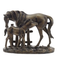 Фигурка декоративная "Лошадь с жеребёнком", L22,5 W10,5 H18 см