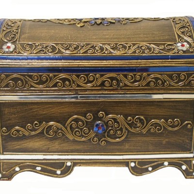 Шкатулка с овальной крышкой h17,5 L25 w15,5см