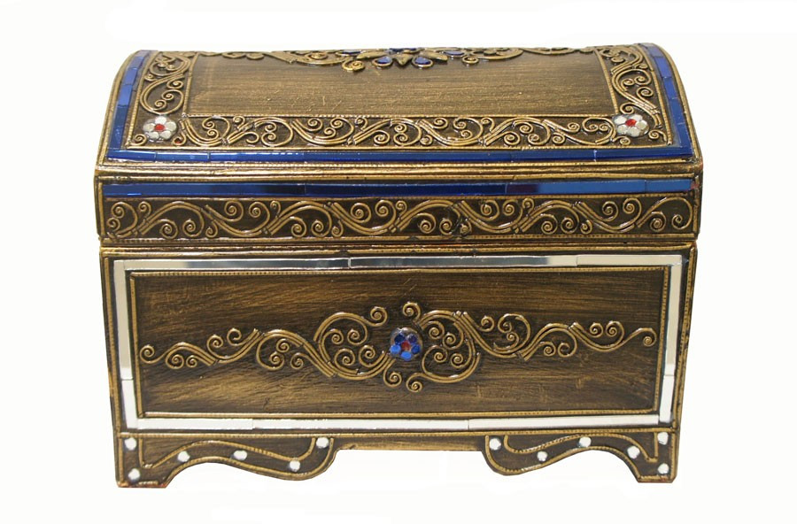 Шкатулка с овальной крышкой h17,5 L25 w15,5см