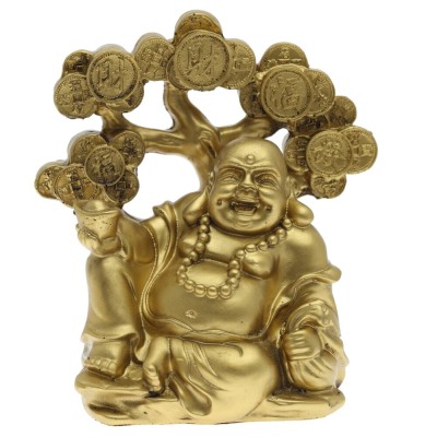 Фигурка декоративная "Хотэй под денежным деревом", L13 W9,5 H14,5 см