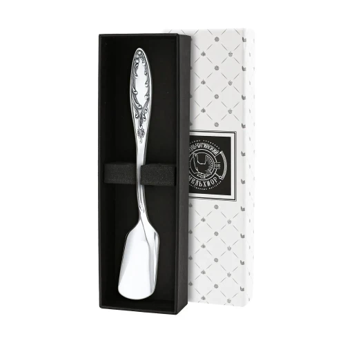 Лопатка для икры "Пламя" посеребренная с чернением