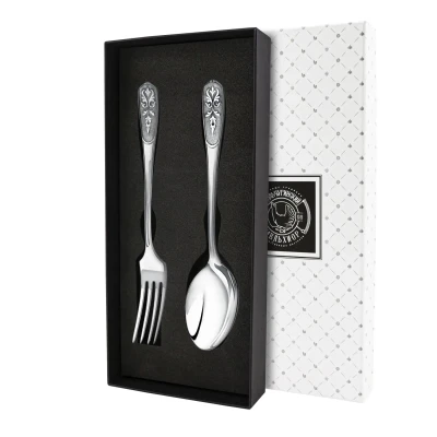 Набор столовый "Визирь": вилка и ложка посеребренный с чернением