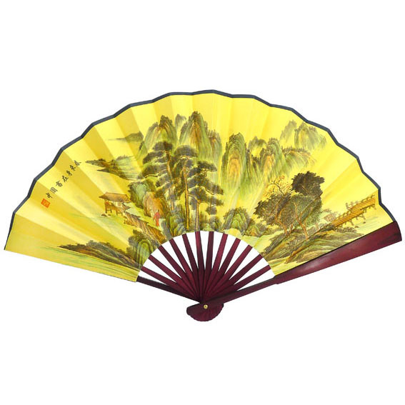 Веер 23х42см дерево, ткань