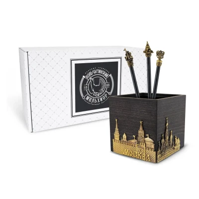 Набор канцелярский "Москва" латунный с чернением 4 предмета