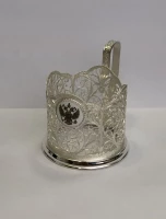 Подстаканник "Отечество" из мельхиора с посеребрением