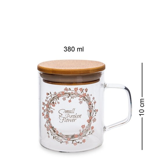 GS- 48/3 Кружка с крышкой "Цветочная фантазия" 380мл