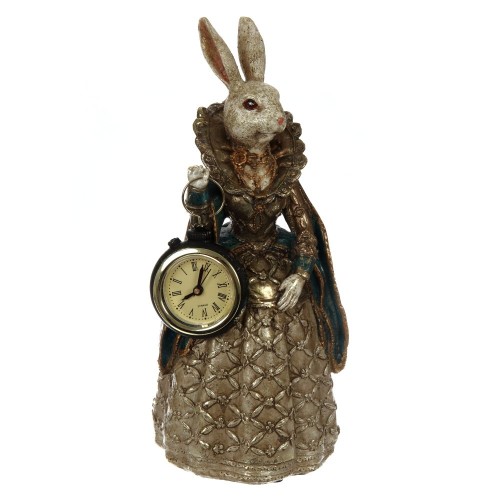 Фигурка декоративная "Зайка" с часами (LR44x1), L12 W9,5 H24 см, 2в.