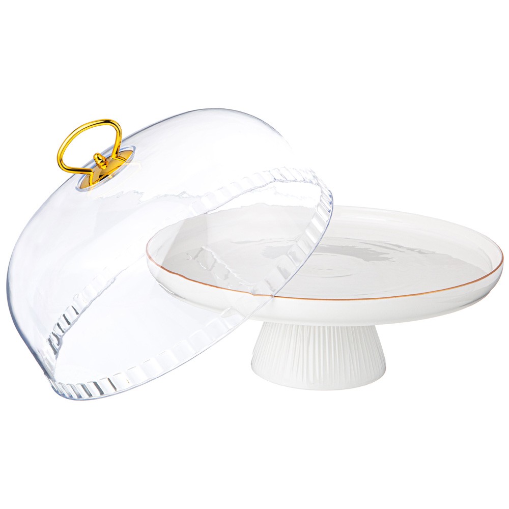 ТОРТОВНИЦА LEFARD "HERBAL" НА НОЖКЕ 28*23,5 СМ С ПЛАСТИКОВОЙ КРЫШКОЙ (КОР=6ШТ.)