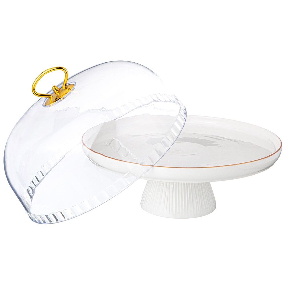 ТОРТОВНИЦА LEFARD "HERBAL" НА НОЖКЕ 28*23,5 СМ С ПЛАСТИКОВОЙ КРЫШКОЙ (КОР=6ШТ.)