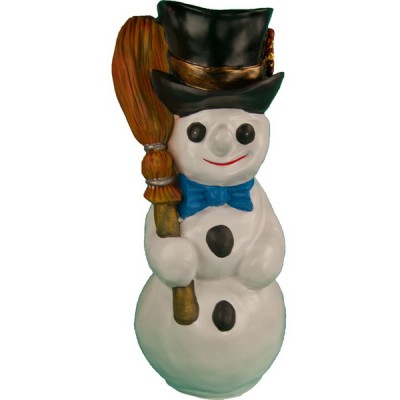 Декоративная садовая фигурка "Снеговик с метлой"