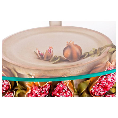 ЖУРНАЛЬНЫЙ СТОЛИК "ГРАНАТЫ" ДИАМЕТР=80 СМ. ВЫСОТА=45 СМ.