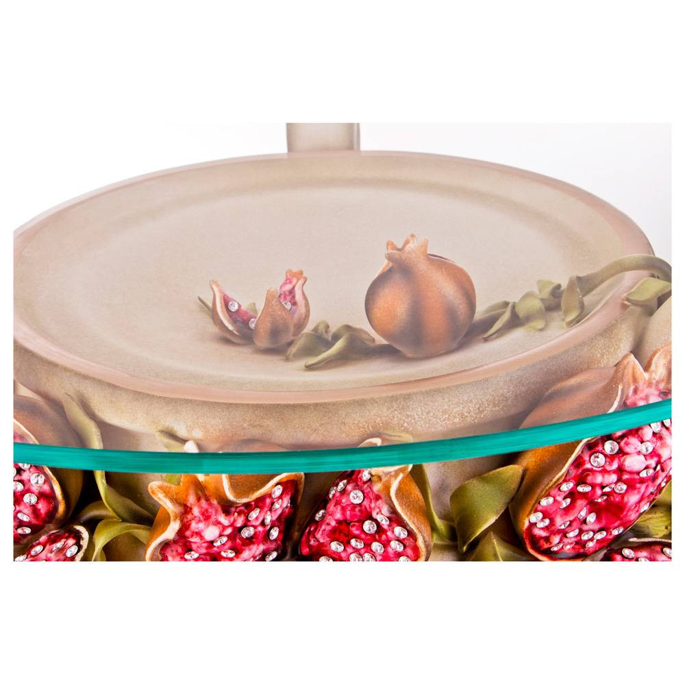 ЖУРНАЛЬНЫЙ СТОЛИК "ГРАНАТЫ" ДИАМЕТР=80 СМ. ВЫСОТА=45 СМ.