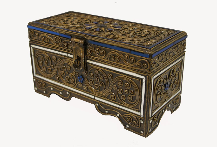 Шкатулка h14 L25 w12cм инкрустация