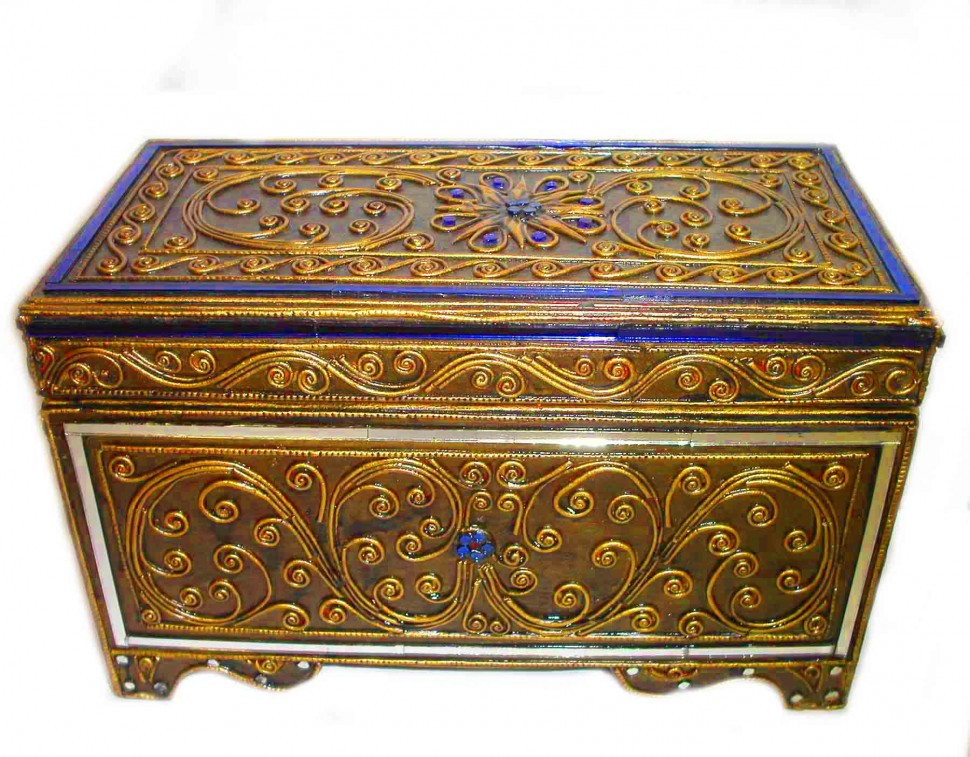 Шкатулка h14 L25 w12cм инкрустация