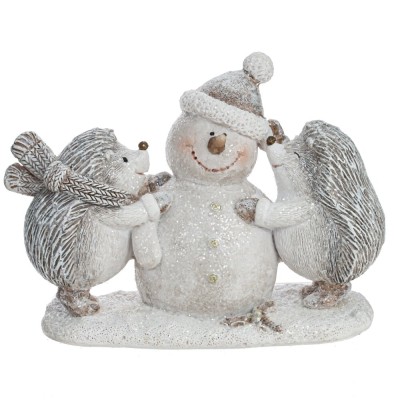 Фигурка декоративная "Ёжики", L16 W6,5 H11 см