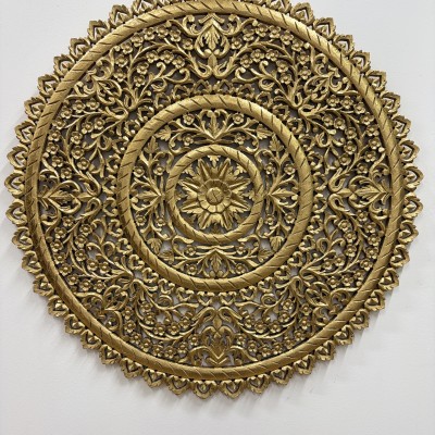Панно настенное резное, дерево манго и МДФ, 90×90 см
