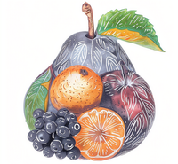 Статуэтки фруктов