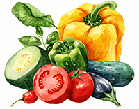 Фигурки - овощи и фрукты